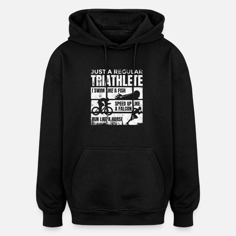 Triathlète médiocre - Sweat à capuche oversize unisexe - noir