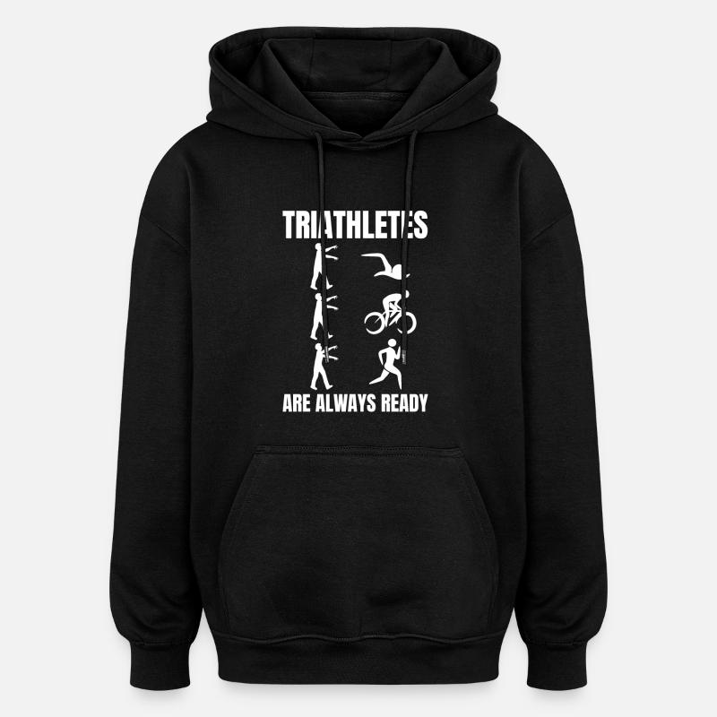 Blague de triathlète - Sweat à capuche oversize unisexe - noir
