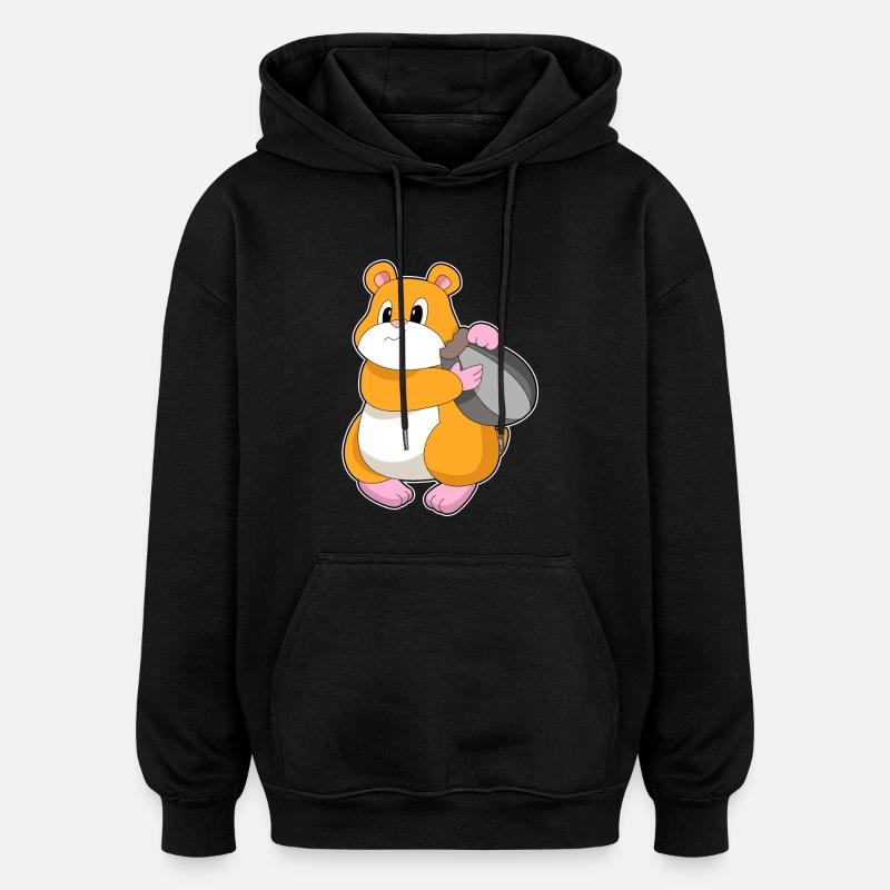 Hamster Samen - Oversized Unisex Hoodie - Schwarz