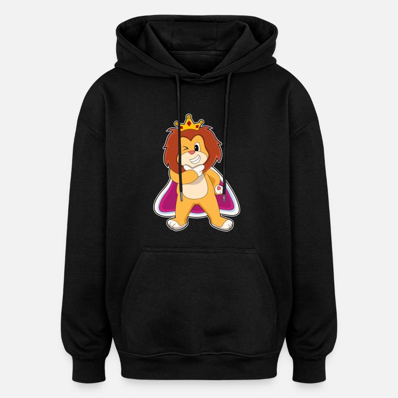 Löwe König Krone - Oversized Unisex Hoodie - Schwarz