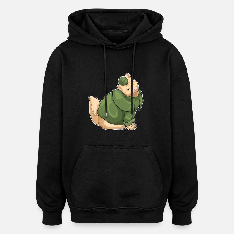 Détective de chat - Sweat à capuche oversize unisexe - noir