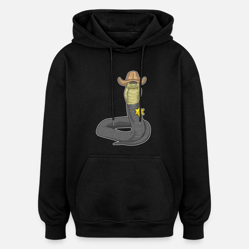 Snake Sheriff Sheriff's Hat - Oversized Unisex Hoodie - black