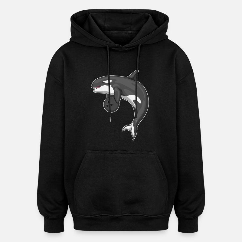 Boule de bowling d’épaulard - Sweat à capuche oversize unisexe - noir