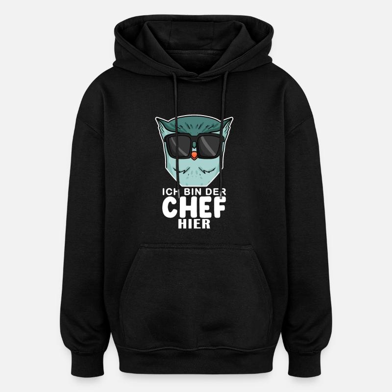 Cool Eule Chef - Oversized Unisex Hoodie - Schwarz