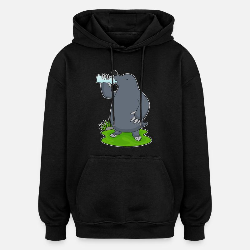 Mole water bottle - Oversized Unisex Hoodie - black