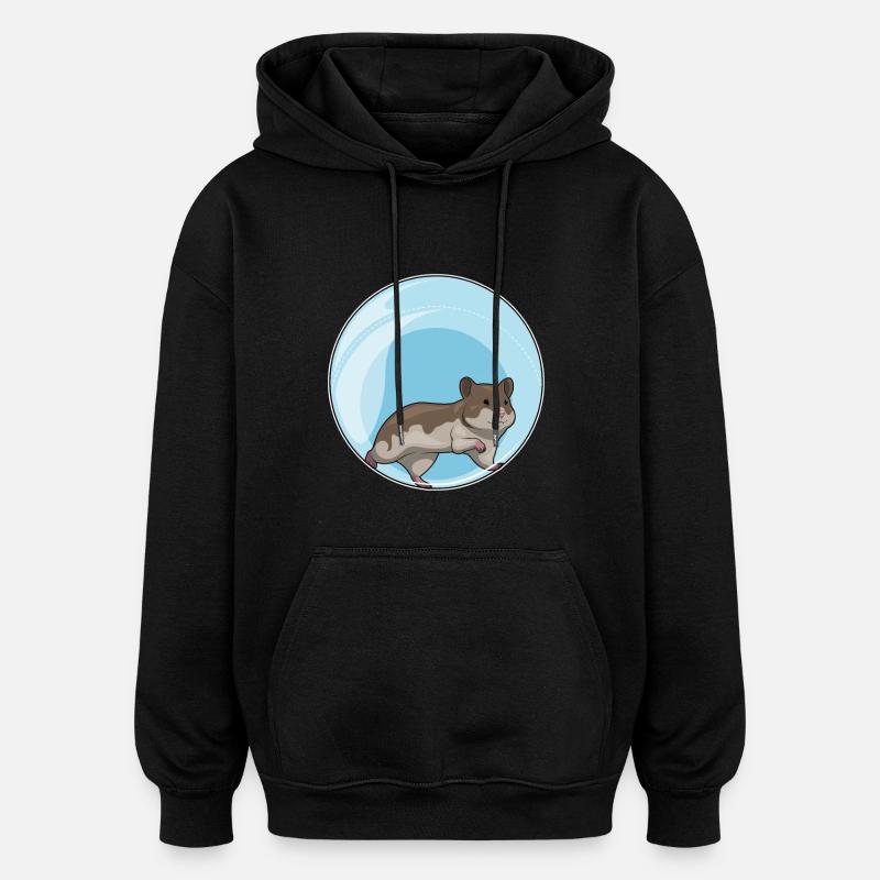 Hamster Hamster Ball - Sweat à capuche oversize unisexe - noir