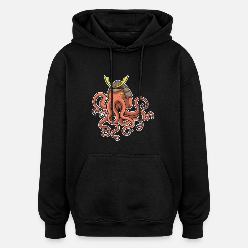 Krake Samurai Kampfsport - Oversized Unisex Hoodie - Schwarz