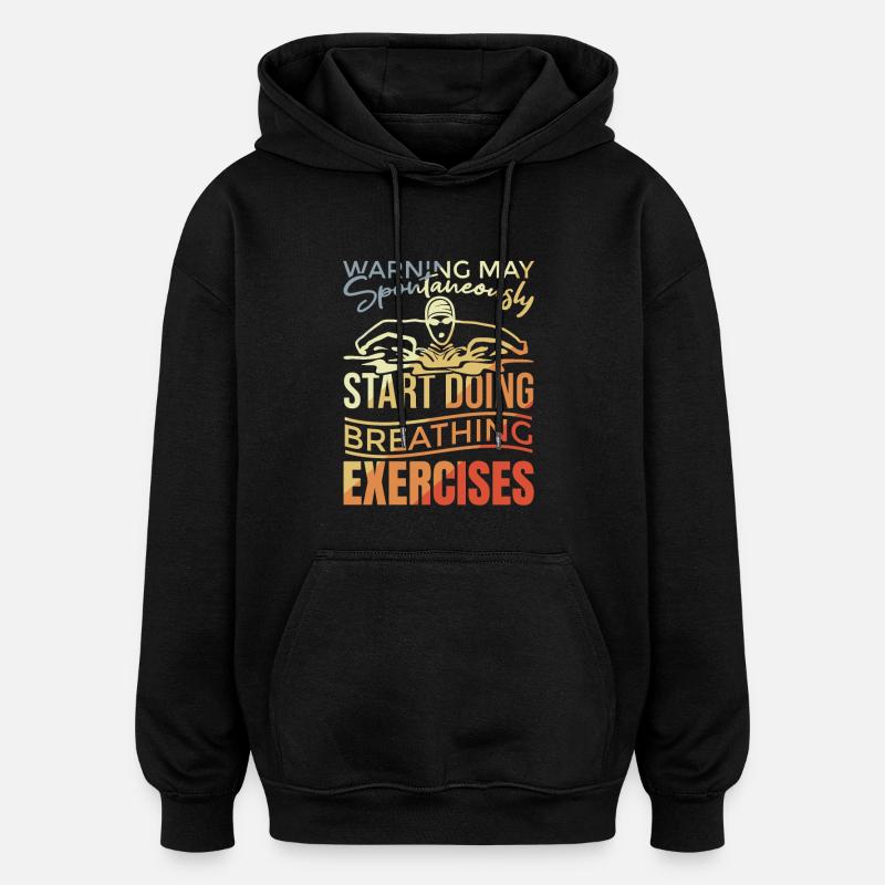 Blague du nageur - Sweat à capuche oversize unisexe - noir