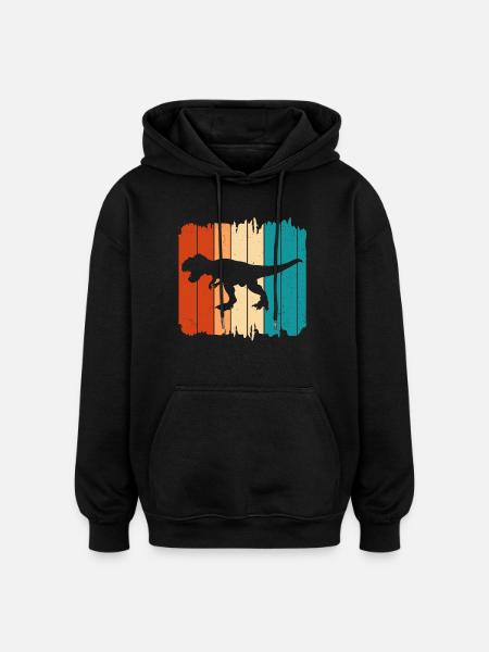 T-Rex - Sweat à capuche oversize unisexe - noir