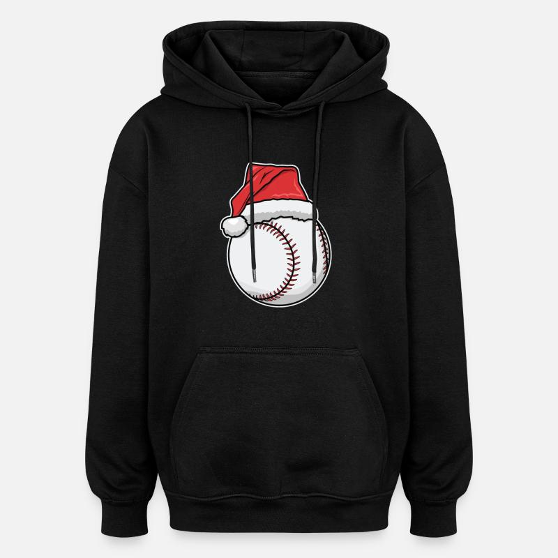 Noël des joueurs de baseball - Sweat à capuche oversize unisexe - noir