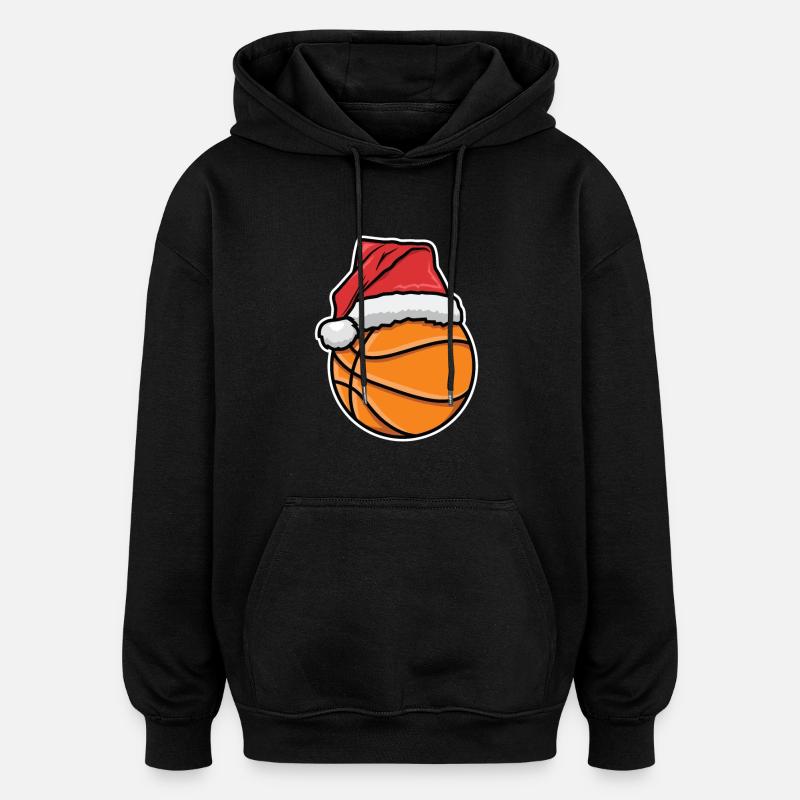 Joueur de basket-ball Noël - Sweat à capuche oversize unisexe - noir