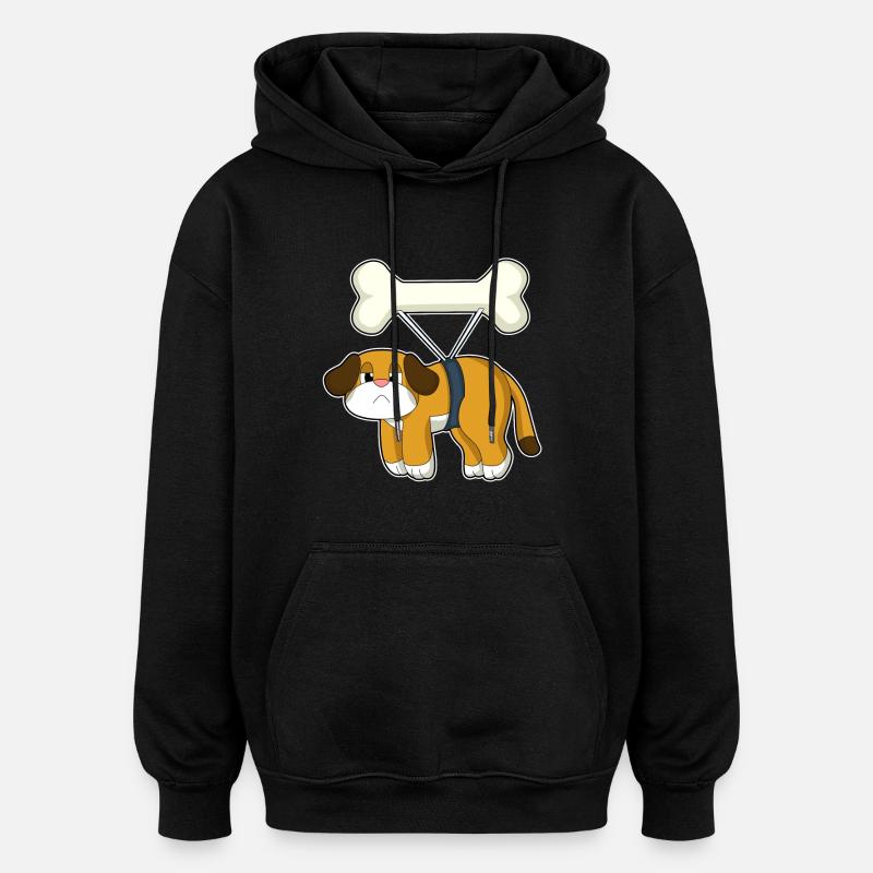 Os de chien - Sweat à capuche oversize unisexe - noir