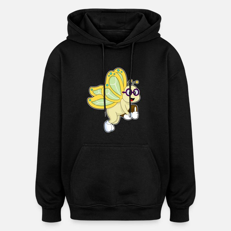 Livre papillon - Sweat à capuche oversize unisexe - noir