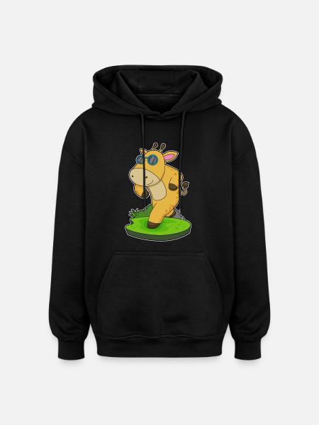 Giraffe Jogger Jogging Sport - Oversized Unisex Hoodie - black