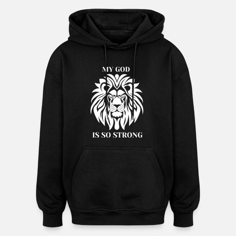 Löwe Gottesstärke Starkes Statement - Oversized Unisex Hoodie - Schwarz