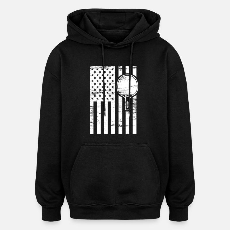 Ping Pong US Flagge - Oversized Unisex Hoodie - Schwarz