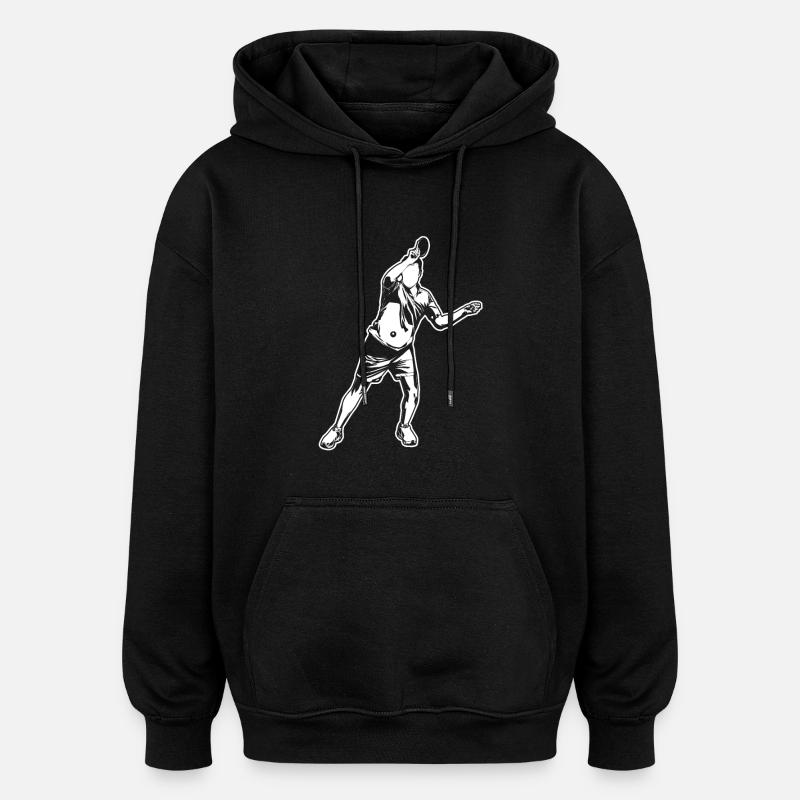 Joueur de tennis de table - Sweat à capuche oversize unisexe - noir