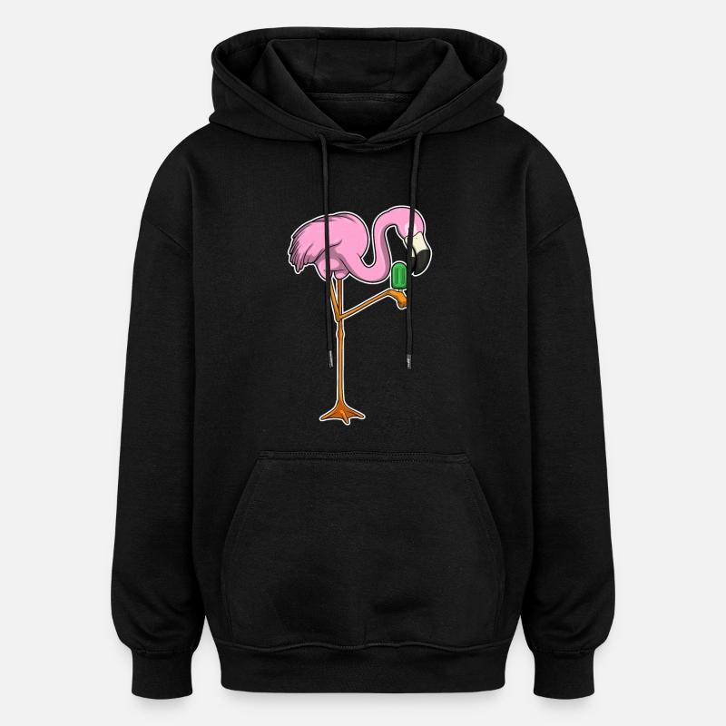 Flamingo popsicles - Oversized Unisex Hoodie - black