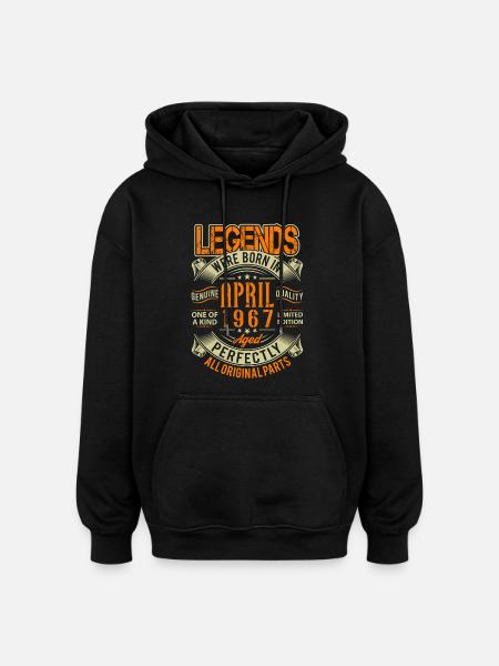 1967 April Birthday Legend - Oversized Unisex Hoodie - black