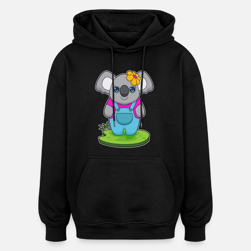 Koala Blume - Oversized Unisex Hoodie - Schwarz