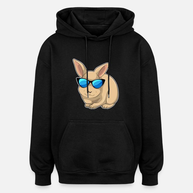 Hase Sonnenbrille - Oversized Unisex Hoodie - Schwarz