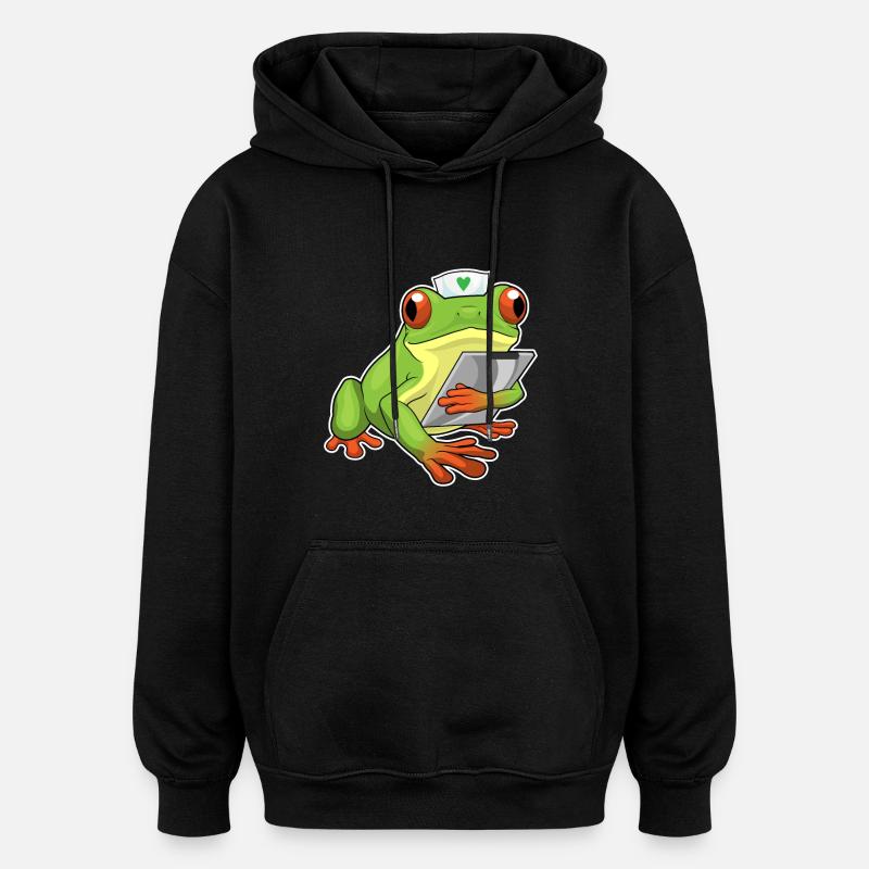 Frosch Krankenschwester - Oversized Unisex Hoodie - Schwarz