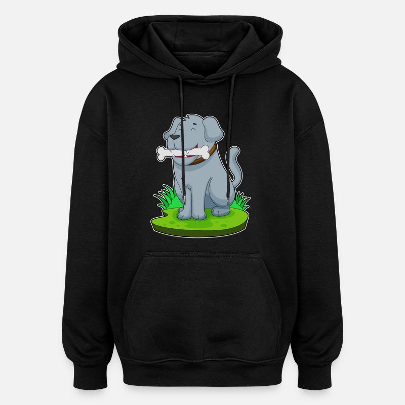 Hund Knochen - Oversized Unisex Hoodie - Schwarz