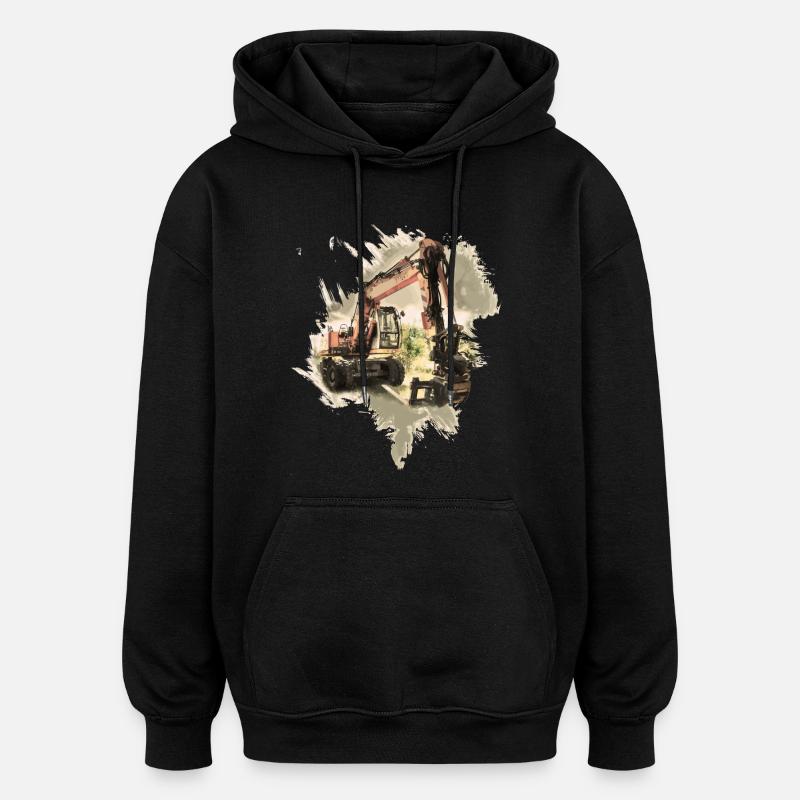 Ancienne pelle - Sweat à capuche oversize unisexe - noir