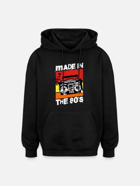 Made In The 80s Retro Music - Oversized Unisex Hoodie - black