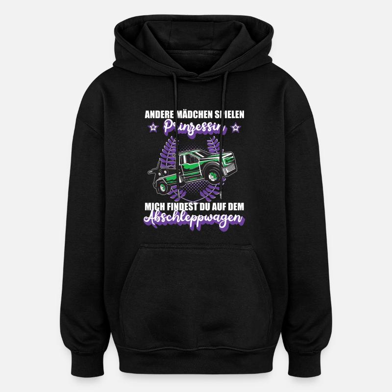 Abschleppwagen Abschleppdienst Mädchen Geschenk - Oversized Unisex Hoodie - Schwarz
