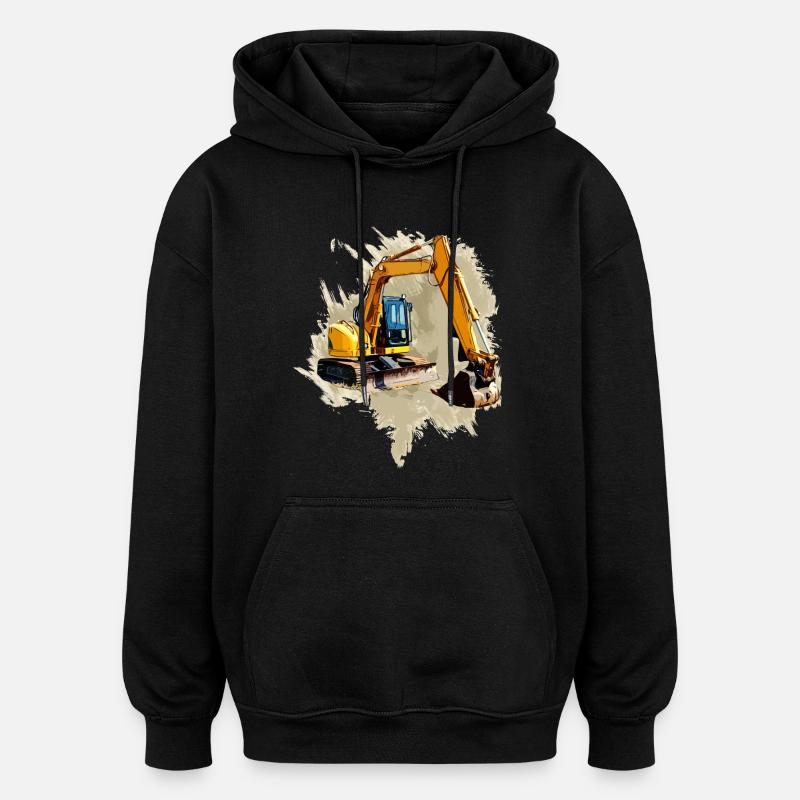 Schaufel-Bagger - Oversized Unisex Hoodie - Schwarz