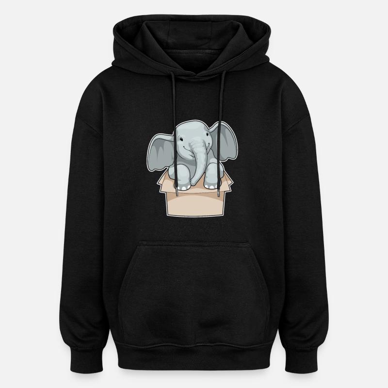 Boîte à éléphants - Sweat à capuche oversize unisexe - noir