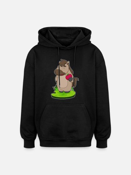 Pferd Apfel - Oversized Unisex Hoodie - Schwarz