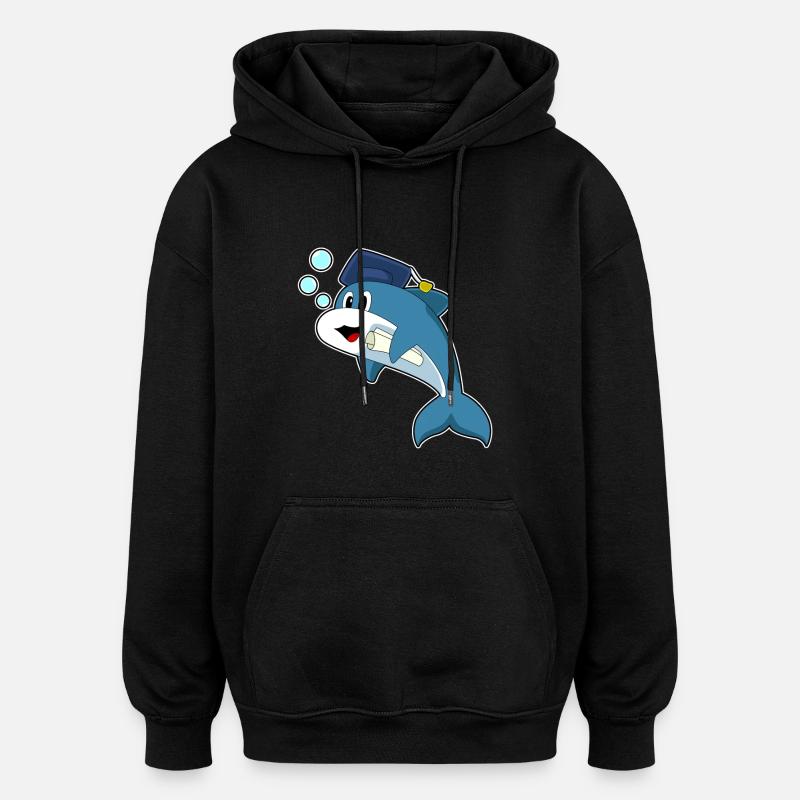 Diplôme d’étudiant Dolphin - Sweat à capuche oversize unisexe - noir