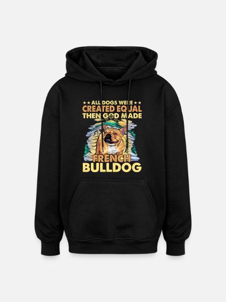 French Bulldog Funny Language - Oversized Unisex Hoodie - black