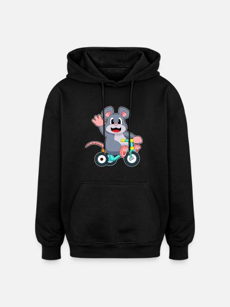 Rat Bicycle - Oversized Unisex Hoodie - black