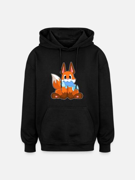 Fox fish - Oversized Unisex Hoodie - black