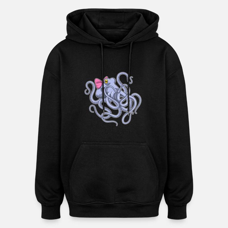 Boucle de pieuvre - Sweat à capuche oversize unisexe - noir