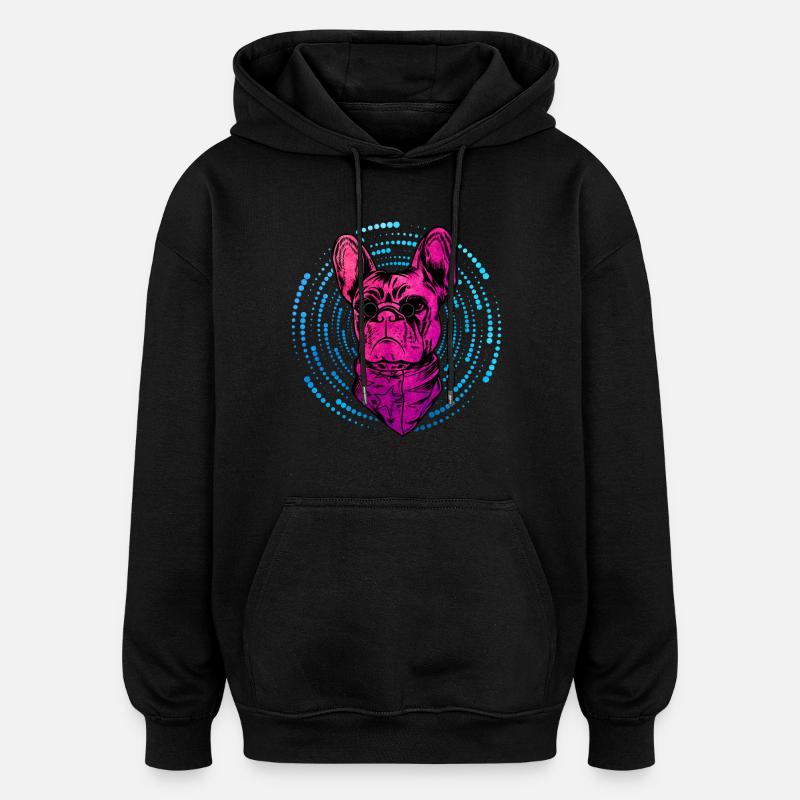 Bouledogue français - Sweat à capuche oversize unisexe - noir