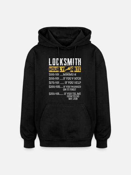 Locksmith Hourly rates Locksmith - Oversized Unisex Hoodie - black