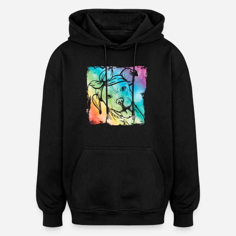 Pitbull Rétro - Sweat à capuche oversize unisexe - noir