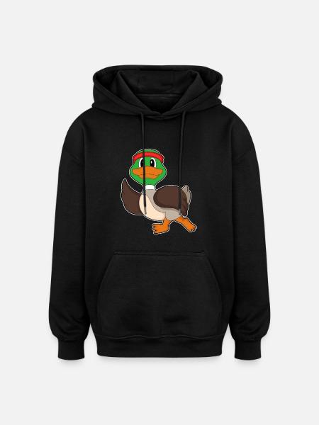 Duck Jogger Jogging Sport - Oversized Unisex Hoodie - black