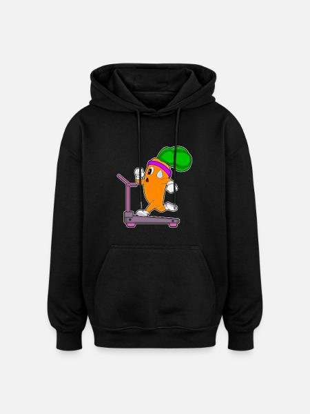 Carrot Workout Treadmill Fitness - Oversized Unisex Hoodie - black