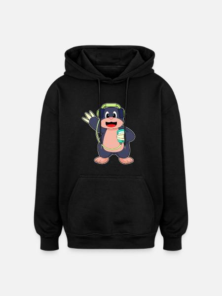 Mole Headphones Music - Oversized Unisex Hoodie - black
