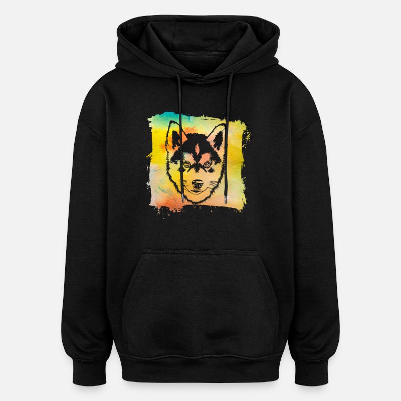 Rauque - Sweat à capuche oversize unisexe - noir