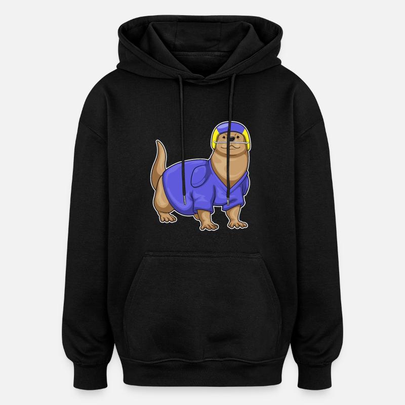 Football américain Otter - Sweat à capuche oversize unisexe - noir