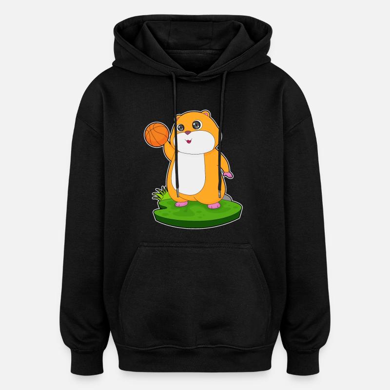 Hamster Basketteur Basketteur - Sweat à capuche oversize unisexe - noir