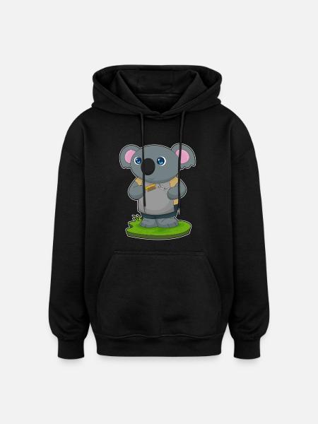 Koala Coiffeur Ciseaux Peigne - Sweat à capuche oversize unisexe - noir