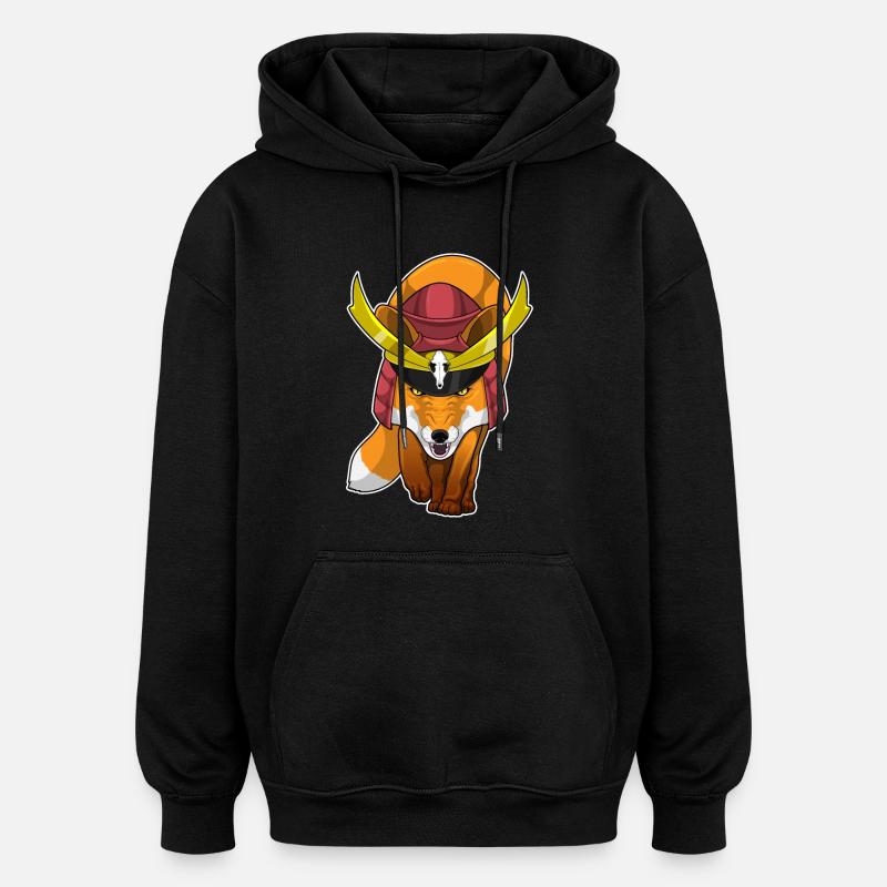 Fuchs Samurai Kampfkunst - Oversized Unisex Hoodie - Schwarz