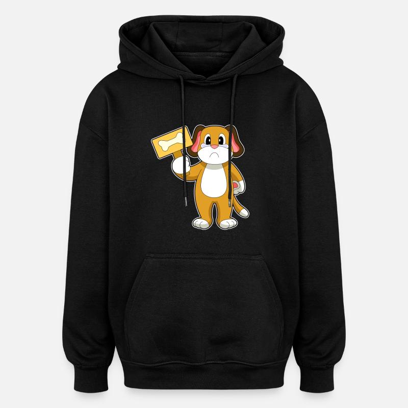 Hund Knochen - Oversized Unisex Hoodie - Schwarz